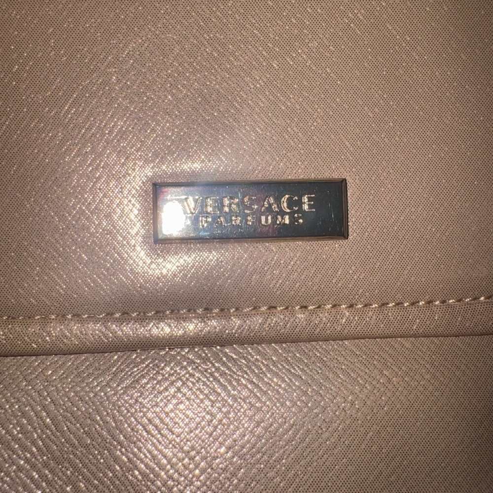 Versace Parfums Metallic Gold Cosmetic Bag Makeup Pouch Travel Case - Picture 3 of 11